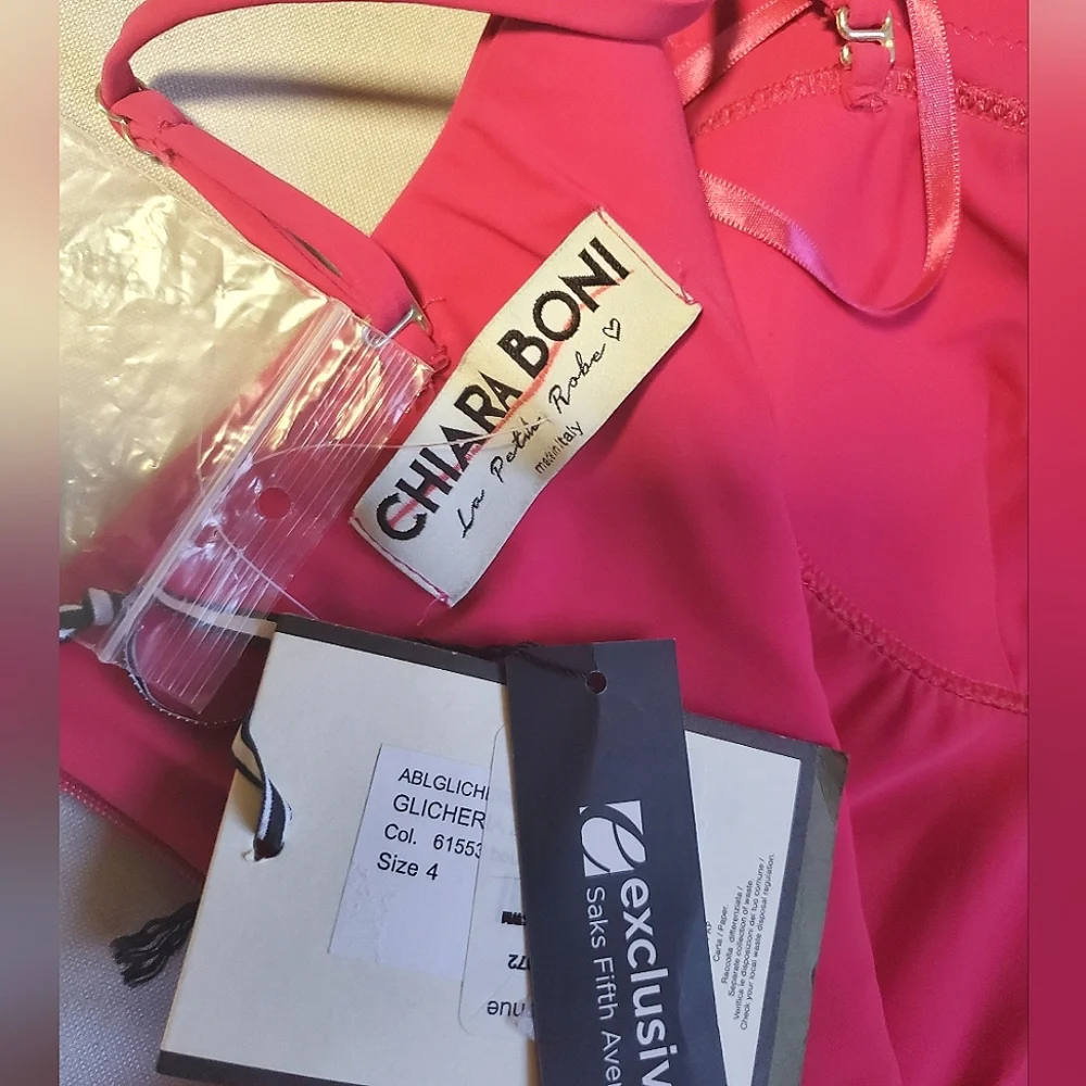 NWT$1,090 Chiara Boni Glicheria Pink Pleated Strapless Ruffle Gown Dress Sz 4 - Picture 12 of 16